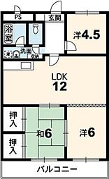 シティーコーポ倖 3LDKの間取図画像