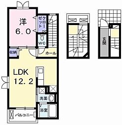 クラール蔵本 3階1LDKの間取り