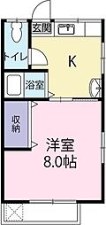コーポ桑村 1Kの間取図画像