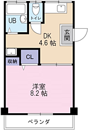 T・Sハイツ 1DKの間取図画像
