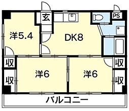 ラヴェニューモリ 3DKの間取図画像
