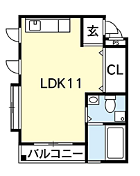 T・Kプレイス ワンルームの間取図画像