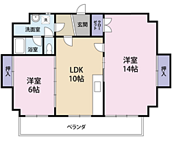 郡ハイツ 2LDKの間取図画像