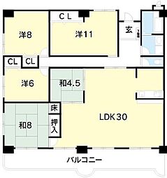 コアロイヤル佐古 5LDKの間取図画像