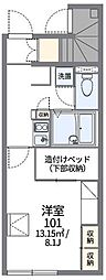 レオパレスWESTGATTER 1Kの間取図画像