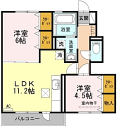 ノールプラージュ 2LDKの間取図画像