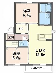 シャーメゾン和幸 2LDKの間取図画像