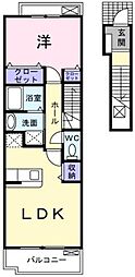 スウィートシーズン 1LDKの間取図画像