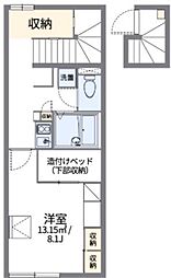 レオパレスラーク 1Kの間取図画像