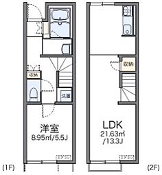レオネクスト住吉A 1LDKの間取図画像
