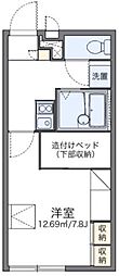 レオパレスタウンコート南矢三 1Kの間取図画像