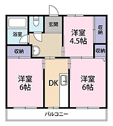 林マンション 3Kの間取図画像
