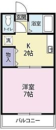 シャインハイツ 1Kの間取図画像