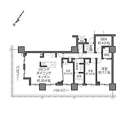 ユーカリが丘スカイプラザ・ミライアタワー 3SLDKの間取図画像