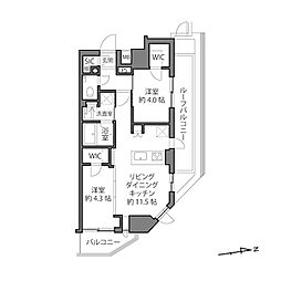 DUOSTAGE下北沢 2LDKの間取図画像