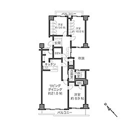 ユーカリハイツ久末 3LDKの間取図画像