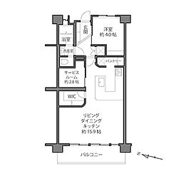 青戸第2ローヤルコーポ 1SLDKの間取図画像