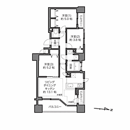 東京錦糸町シティタワー 3LDKの間取図画像