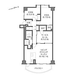 マイキャッスルセンター北 2SLDKの間取図画像