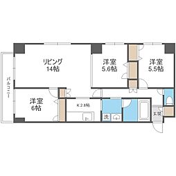 COMFORIA北三条 3LDKの間取図画像