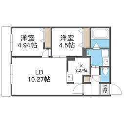 SーRESIDENCE医大南altier 2LDKの間取図画像
