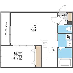 札幌市北区北三十八条西8丁目マンション 1LDKの間取図画像