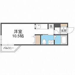 メゾン花 1Kの間取図画像