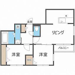 ビッグレジデンス中島公園 2LDKの間取図画像