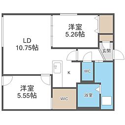 フェスタリアN27 2LDKの間取図画像