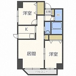 スカイコート 2LDKの間取図画像