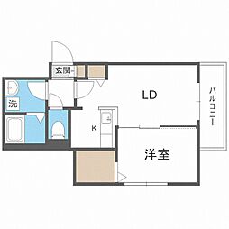 シティレジデンス南12条 1LDKの間取図画像