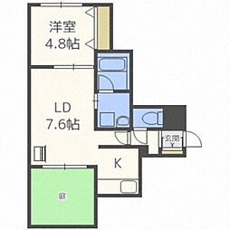 BLAST麻生 1DKの間取図画像