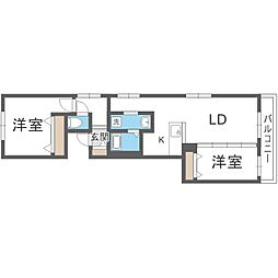 ALPHASQUARE宮の森2条 2LDKの間取図画像