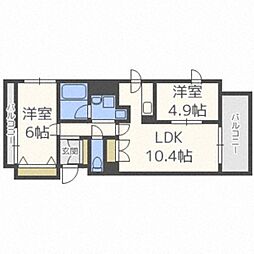 ルラシオン北9条通 2LDKの間取図画像