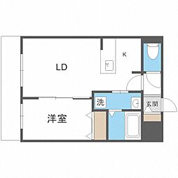 ALPHASQUARE宮の森2条 1LDKの間取図画像