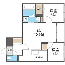 グランデユーク北円山 2LDKの間取図画像