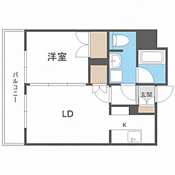 ラフィネタワー札幌南3条 1LDKの間取図画像