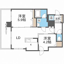 クレジデンス札幌・南4条 2LDKの間取図画像