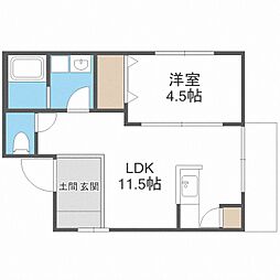 アトリア月寒 1LDKの間取図画像