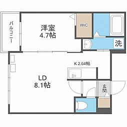 ガイアールS8 1LDKの間取図画像