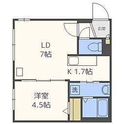 アウル 1LDKの間取図画像