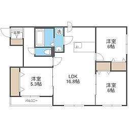 パークサイドN35 3LDKの間取図画像