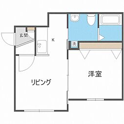 ヒルトップ南郷丘公園 1LDKの間取図画像