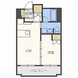 ラフィネタワー札幌南3条 1LDKの間取図画像