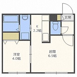 エール平岸 1LDKの間取図画像