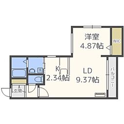 シエルノース22 1LDKの間取図画像