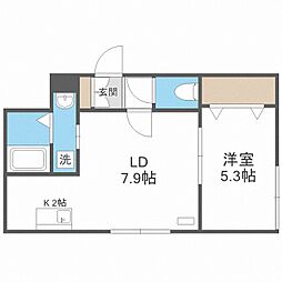 プリマクラッセ 1LDKの間取図画像