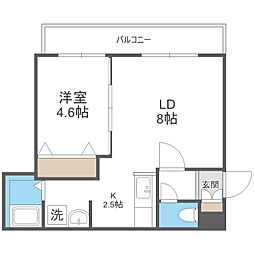 フォースアベニュー琴似 1LDKの間取図画像