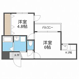 ル・ファール琴似 1LDKの間取図画像