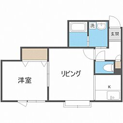 フェリーチェ 1LDKの間取図画像